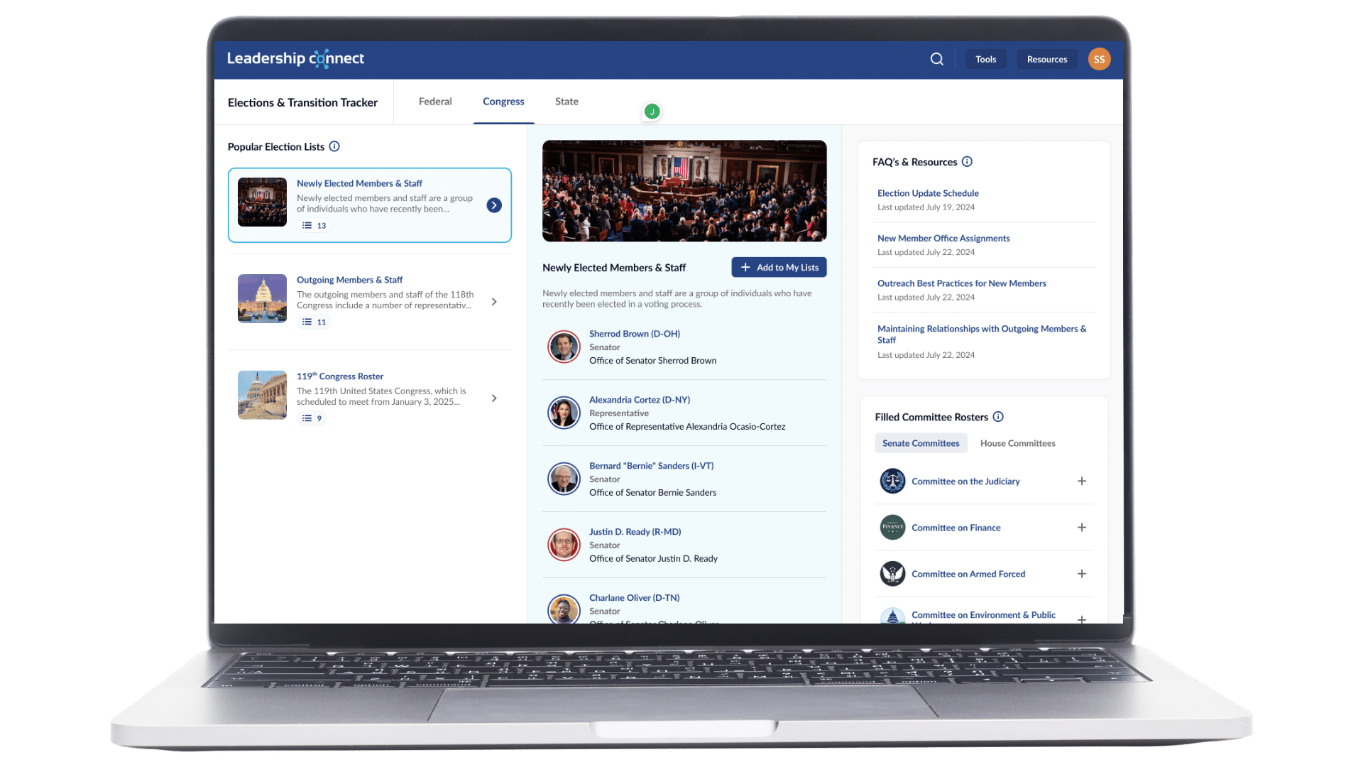 Demo Elections & Transition Tracker - Leadership Connect